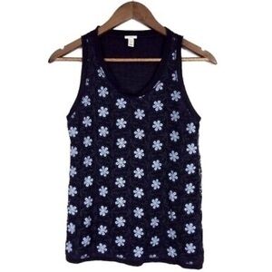 J. Crew Crochet Daisy Tank in Navy